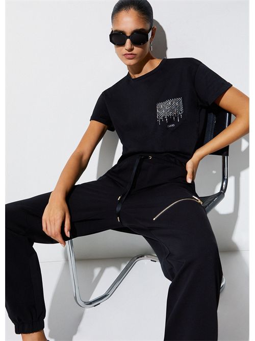 T-shirt woman black LIU JO | WA6372JS923/P9392